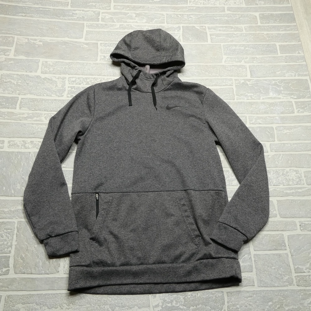 Nike Hoodie Adult Medium Gray Fleece High Neck Training Hooded Sweatshirt